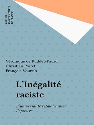 cover image of L'Inégalité raciste